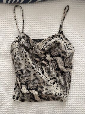 Kendall & Kylie Neutral Snake Print Cowl Neck Cami